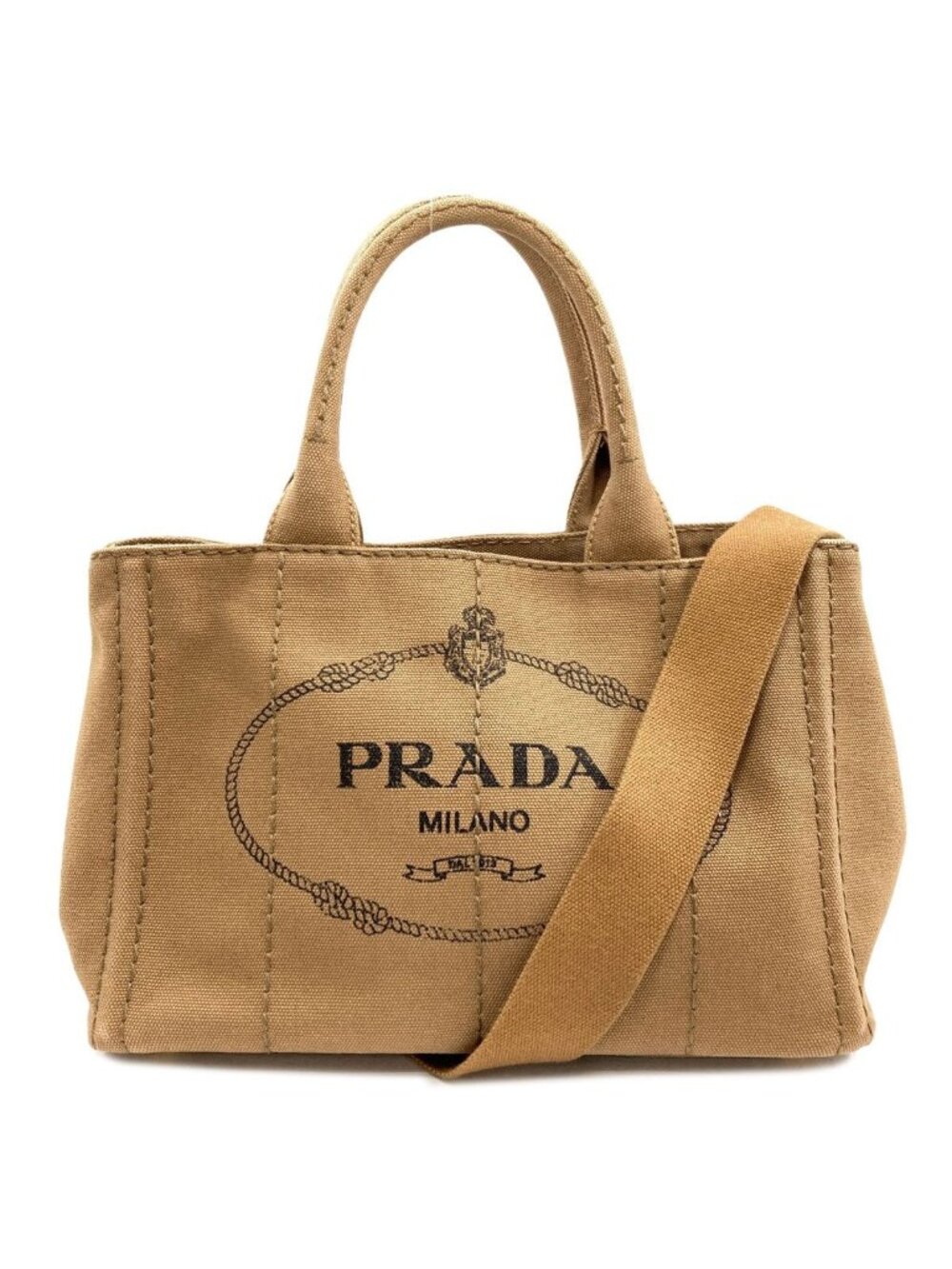 Prada Canapa Mini 2-Way Handbag Canvas